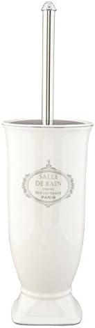 SALLE DE BAIN WHITE CERAMIC TOILET BRUSH HOLDER INCLUDING BRUSH