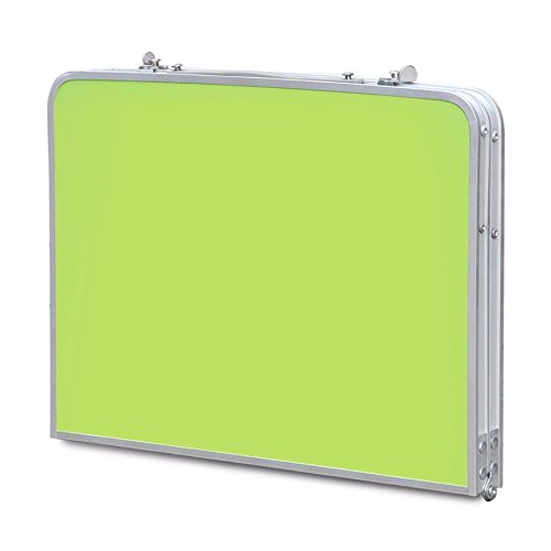 Yaheetech Foldable Laptop Table/Breakfast Serving Bed Tray/Portable Mini Picnic Table with Inner Storage Space and Soft Handle for Sofa Couch Floor (Green)