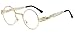 WebDeals - Round Circle Vintage Metal Sunglasses Eyeglasses Bold Design Decorated Frame and Nose Piece (Gold, Clear 49mm)