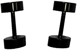 Lannaly, Earring 7 MM Black Screw Stud Earrings for Men Women Steel Cheater Fake Ear Plugs Gauges Illusion Tunnel