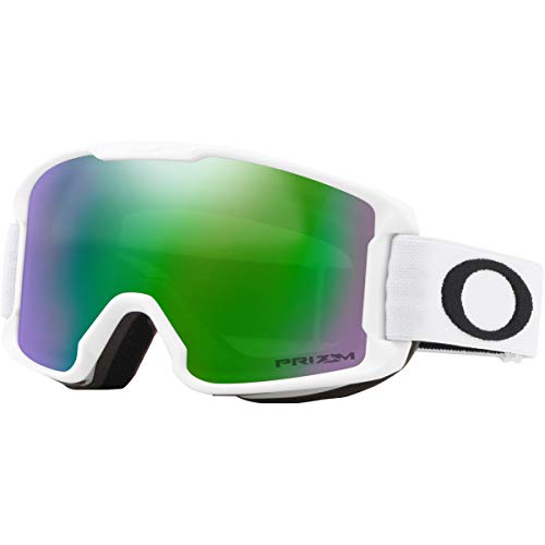 Oakley Line Miner Youth Snow Goggle, Matte White, Small, Prizm Jade Iridium Lens