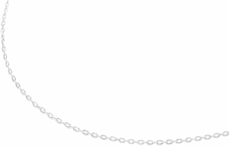Collier ras du cou en argent avec anneaux ovales, 45 cm Chain