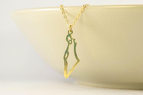 Israel Map Necklace, Israel Necklace, Jewish Necklace, jewish jewelry, holyland necklace, jewish gift, bat mitzva gift, judaica jewelry