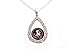 Florida State Garnet Seminoles Teardrop Clear Crystal Silver Necklace Jewelry FSU