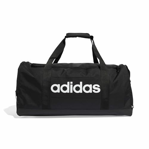 Unisex Adulto Essentials Linear Duffel Bag Duffel Bag, Black/Black/White, M