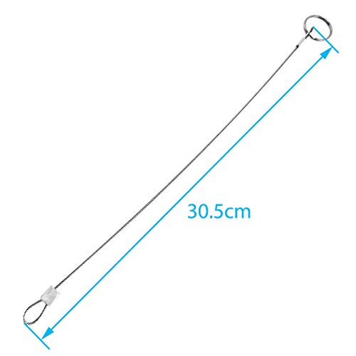 Amadget 10 PCS 316 Stainless Steel Aircraft Lanyard Cable Tether Safety Wire for Loss Prevention 2 Loops w/Quick Release Ring 12" (30.5cm) - Thumbnail 2
