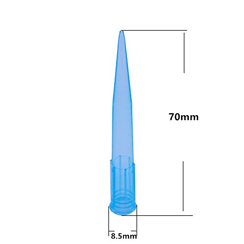 Eowpower 500 Pcs Clear Blue 1000UL 1ml Laboratory Lab Plastic Liquid Pipette Pipettor Tips - Thumbnail 2