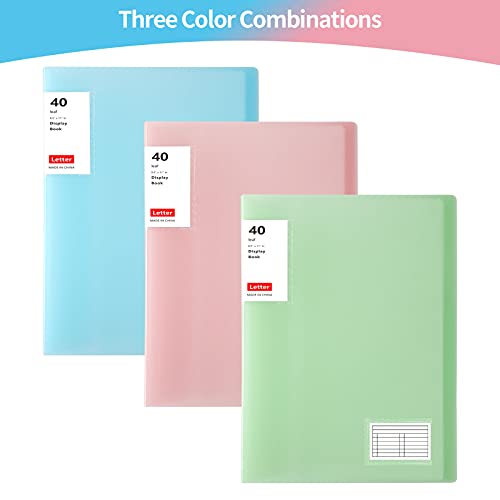 Binder with Plastic Sleeves 8.5x11" 3 Pack , 40Pocket Bound