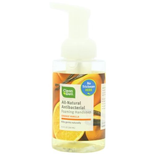 Cleanwell All Natural Anti Bacterial Foaming Hand Soap, Orange Vanilla, 9.5-Ounce Bottle (Pack of 4) image