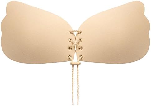 DivaBra® DB003504 Strapless and Backless Adhesive Bra for Women Without Straps. Reusable Adhesive Cups. Adhesive Cups Bra and Adjustable Cord to Connect and Lift Chest