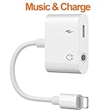 Headphone Adapter for iPhone Adapter 3.5mm Jack Charging Audio 2 in1 Jack Audio to 3.5mm Dongle Aux Splitter Converter Adaptor Cable Compatible with iPhone Xs Max XR X 8 7 Plus for iOS 10.3 or Higher