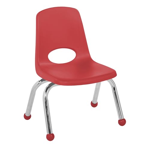 FDP 10" School Stack Chair, Stacking Student Seat with Chromed Steel Legs and B…