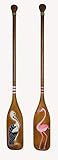 WorldBazzar Set of 2 Nautical Oar Paddle with Flamingo and Pelican Wooden Wall Art Decor 40