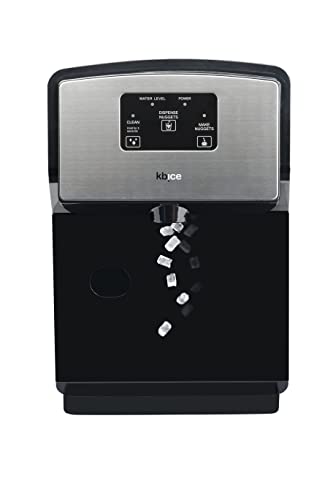KBice Self Dispensing Countertop Nugget Ice Maker, Crunchy Pebble Sonic Ice Maker's Produces Max 30 lbs of Nugget Ice per Day, Stainless Steel Display Panel
