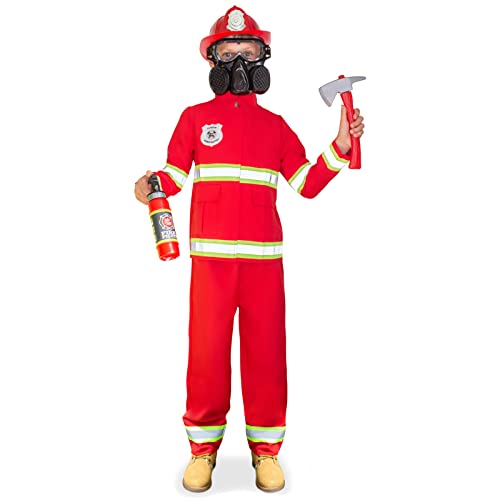 Morph Red Firefighter Costume for Kids Fireman Costume for Kids for