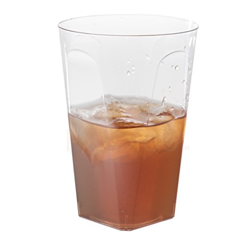Clear Plastic Cups 10 Oz. 80 Pack Hard Disposable Cups Square