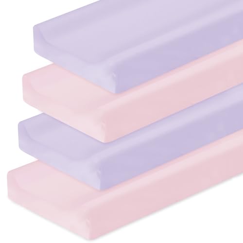 Changing Pad Cover for Girls 4 Pack, Baby Fitted Changing Table Cover Sheets, Soft Breathable for 32