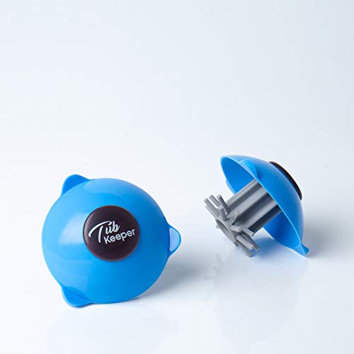 TubKeeper 3-in-1 Hair Catcher Drain Stopper Hot Safety Drain Cover for Bathtub, Blue