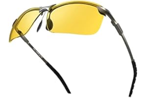 BLOOMOAK Night Driving Glasses, Polarized Night Vision Glasses - Anti glare, UV 400 Protection,Fishing, Outdoor Sport