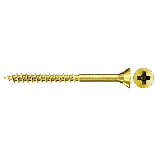 fischer Vite per truciolato 6,0 x 180 a testa svasata, zincata gialla, filettatura parziale Phillips PZ