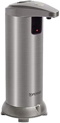 OPERNEE Soap Dispenser, [Upgrade Version ]Automatic Hands Free Fingerprint Resistant Stainless Steel Soap Dispensers, IR Infrared Motion Sensor Touchless Autosoap Dispenser for Kitchen Bathroom Hotel
