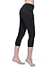 BALEAF Women's Yoga Capri Pants Workout Running Cropped Legging with Inner Pocket Non See Through Black Size M