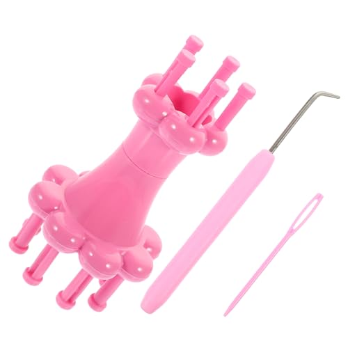 Holibanna 1Set Knitting Loom Kit with Crochet Hooks and Needle for DIY Crafts Knitting Tool for Beginners for Making Coasters Bracelets Scarves and More