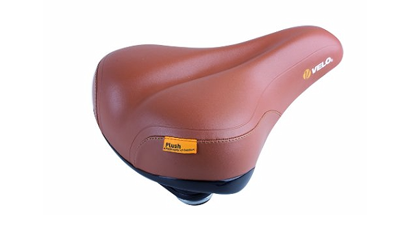 Velo Plush Bicycle Saddle (Brown, 264 x 