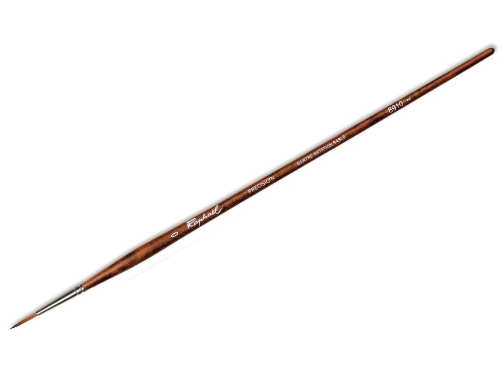 Raphael Precision 8910 Long Handle Brush, Liner, 0, Natural