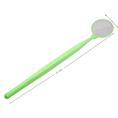YOUYA DENTAL Tooth Mirror Inspection Teeth Large Size Dental Mouth Mirror for Kid Children Role Playing Dentist Checking Dental Puppet Teeth and Teeth Model (Green)