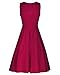Styleword Women's Sleeveless Casual Cotton Flare Dress(Wine,M)