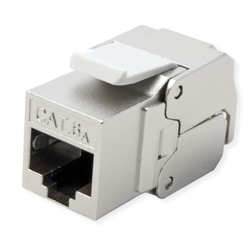 ROLINE Keystone Kat6A/Kl.EA, RJ45,geschirmt, werkzeuglos, silberf.