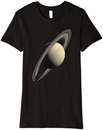 Womens Planet Saturn Tshirt Solar System Planets Astronomy Science XL Black