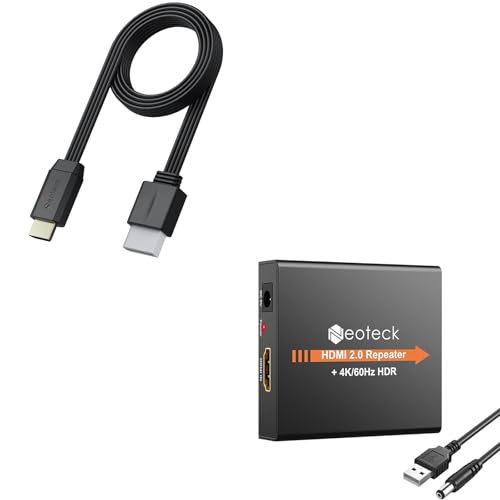 Neoteck HDMI Connection Bundle: Wii to HDMI Converter 1080P & HDMI 2.0 Repeater 4K Signal Amplifier