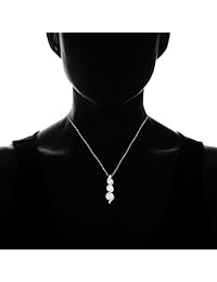 Plata esterlina genuina, creada o simulada y topacio blanco oval diseño de S tres piedras collar de viaje.