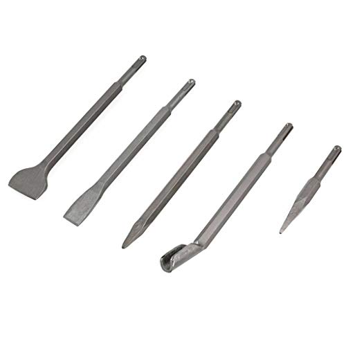 SDS Plus Drill Bits Tool - 17 Pcs Rotary Hammer Drill Bits Chisel Combination Set Used Drilling Of Common Stone, Concrete, Brick Wall And Other Materials, Fit For Bosch Hilti Plus (Silver)