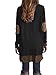Famulily Women's Cowl Neck Tops Two Tone Color Block Pullovers Elbow Patchs Loose Long Tunic Blouse (X-Large, Black)