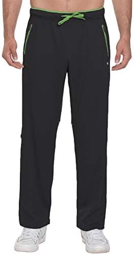MAPILEKT Men's Lightweight Workout Sweatpants Open Bottom Athletic Pants for Running, Training
