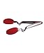 Dreamfarm Clongs | Non-Scratch, Stainless-Steel Tongs with Silicone Heads | Red, 9 Inches