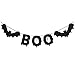Black Glittery Boo Bat Banner and Black Glittery Circle Dots Garland Halloween Party Decoration Supplies