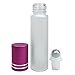 Beauticom® Glass 10ml ~ 1/3 oz Roller Bottles with Metal Cap, Stainless Steel Roll Balls for Essential Oil, Aromatherapy, Perfume, Lip Gloss, Lip Balm, Roll on Bottles (6 Bottles, PINK)