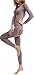 LANBAOSI Women's Lace Stretch Seamless Top & Bottom Thermal Underwear Set Coffee,Free Size
