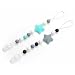 Lofca Silicone Pacifier Clip Toy BPA Free Silicone Use with Any Pacifier or Teether Baby Teething Short Chain Pacifier 2 Pack (Turquoise/Grey) primary