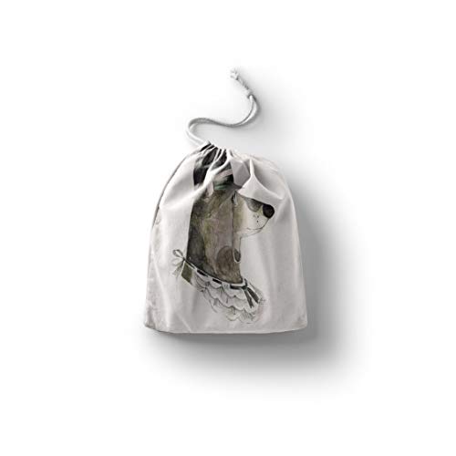 Bonamaison Imprimé Sacs de Coton avec Cordon, Sac D'Épicerie, Sac À Provisions, Réutilisables, Écologique, Pliable, Taille: 30x40 Cm