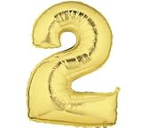 Number 2 Metallic Gold 40in Balloon