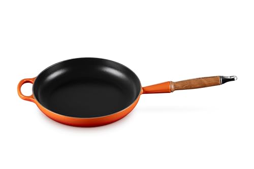 LE CREUSET Signature gusseiserne Bratpfanne mit Holzgriff 26 cm Ofenrot, 20258260900422
