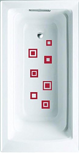 Squair non-slip saftey shower or tub grip stickers (Red)