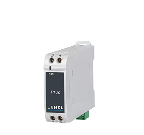 LUMEL P10Z measuring transformer, DIN rail mounting, AC current measurement, input 0.1 A, output 4-20 mA, accuracy class 0.2, supply 40-300 Vac/dc
