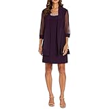 R&M Richards Women's Evening Cocktail Wear, Plum, 16