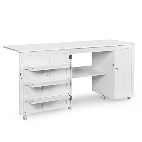 Giantex Folding Sewing Table, Multifunction Large Sewing Craft Cart